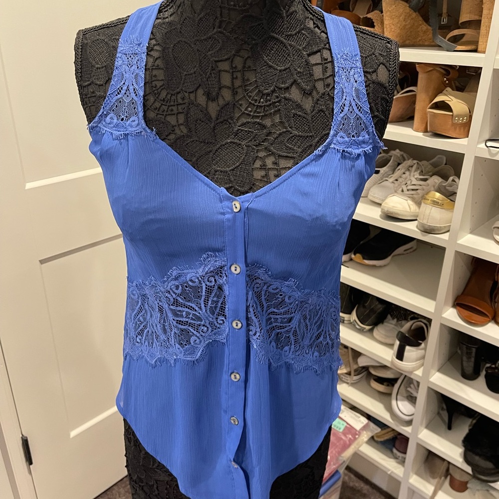 Naked Zebra - Royal Blue Sleeveless Blouse